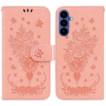 Custodia per telefono in pelle goffrata con farfalla e rosa, For Samsung Galaxy S26+ 5G, For Samsung Galaxy S26 Edge 5G, For Samsung Galaxy S26 Ultra 5G, For Samsung Galaxy S26 5G