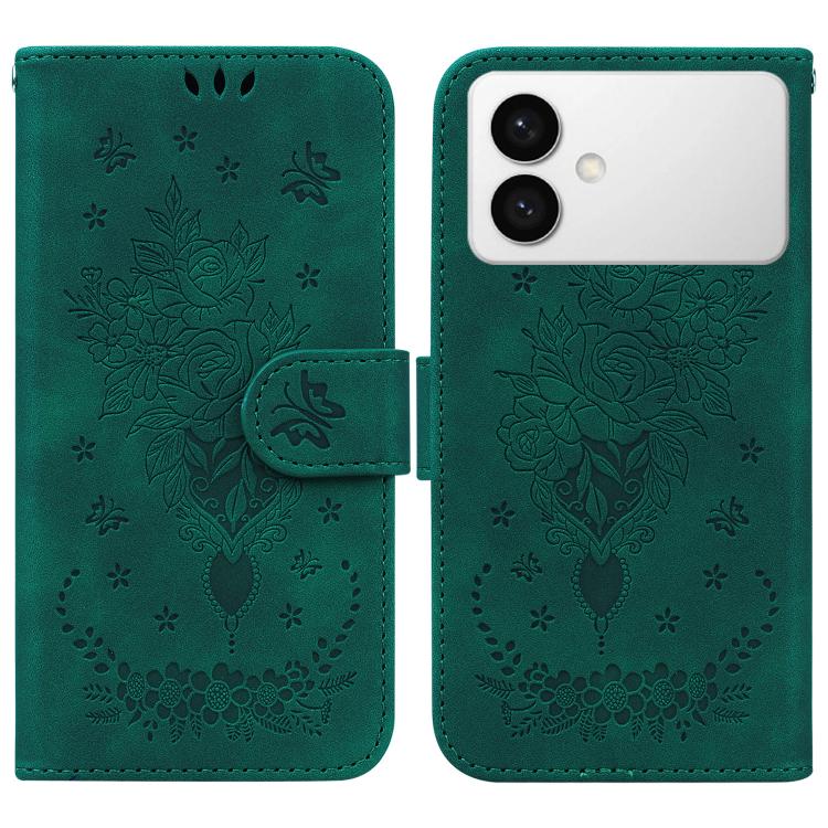 Custodia per telefono in pelle goffrata con farfalla e rosa, For Samsung Galaxy S26+ 5G, For Samsung Galaxy S26 Edge 5G, For Samsung Galaxy S26 Ultra 5G, For Samsung Galaxy S26 5G