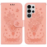 Custodia per telefono in pelle goffrata con farfalla e rosa, For Samsung Galaxy S26+ 5G, For Samsung Galaxy S26 Edge 5G, For Samsung Galaxy S26 Ultra 5G, For Samsung Galaxy S26 5G