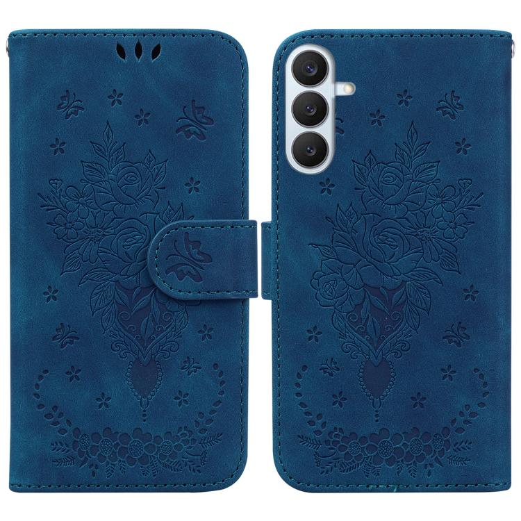 Custodia per telefono in pelle goffrata con farfalla e rosa, For Samsung Galaxy S26+ 5G, For Samsung Galaxy S26 Edge 5G, For Samsung Galaxy S26 Ultra 5G, For Samsung Galaxy S26 5G