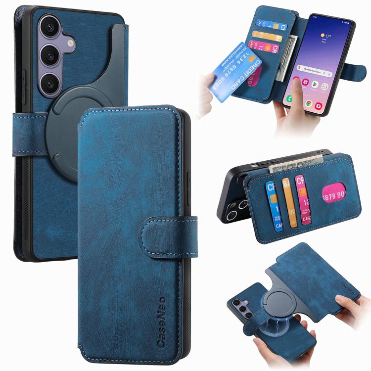 Custodia per telefono in pelle retrò antifurto CaseNeo MagSafe RFID, For Galaxy S25 FE 5G, For Galaxy S25 Edge 5G, For Galaxy S25 5G, For Galaxy S25+ 5G