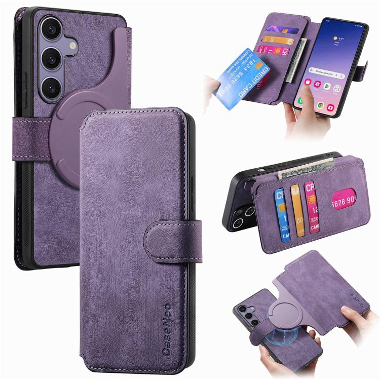 Custodia per telefono in pelle retrò antifurto CaseNeo MagSafe RFID, For Galaxy S25 FE 5G, For Galaxy S25 Edge 5G, For Galaxy S25 5G, For Galaxy S25+ 5G