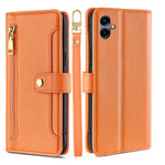 Portafoglio con cerniera a tracolla in pelle con texture di pecora, custodia per telefono, For Samsung Galaxy A56 5G, For Samsung Galaxy A36 5G, For Samsung Galaxy A06, For Samsung Galaxy Xcover 7 Pro 5G