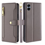 Portafoglio con cerniera a tracolla in pelle con texture di pecora, custodia per telefono, For Samsung Galaxy A56 5G, For Samsung Galaxy A36 5G, For Samsung Galaxy A06, For Samsung Galaxy Xcover 7 Pro 5G