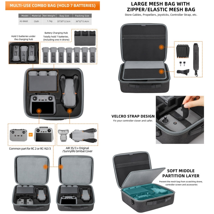 Custodia trasporto per DJI Air 3S e RC 2/1