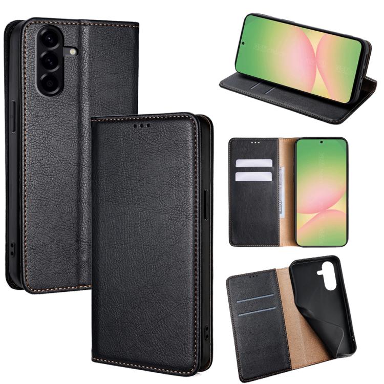 Custodia magnetica per telefono in pelle tinta unita Gloss Oil, For Galaxy A57 5G, For Galaxy A37 5G, For Samsung Galaxy A17 5G, For Samsung Galaxy A56 5G