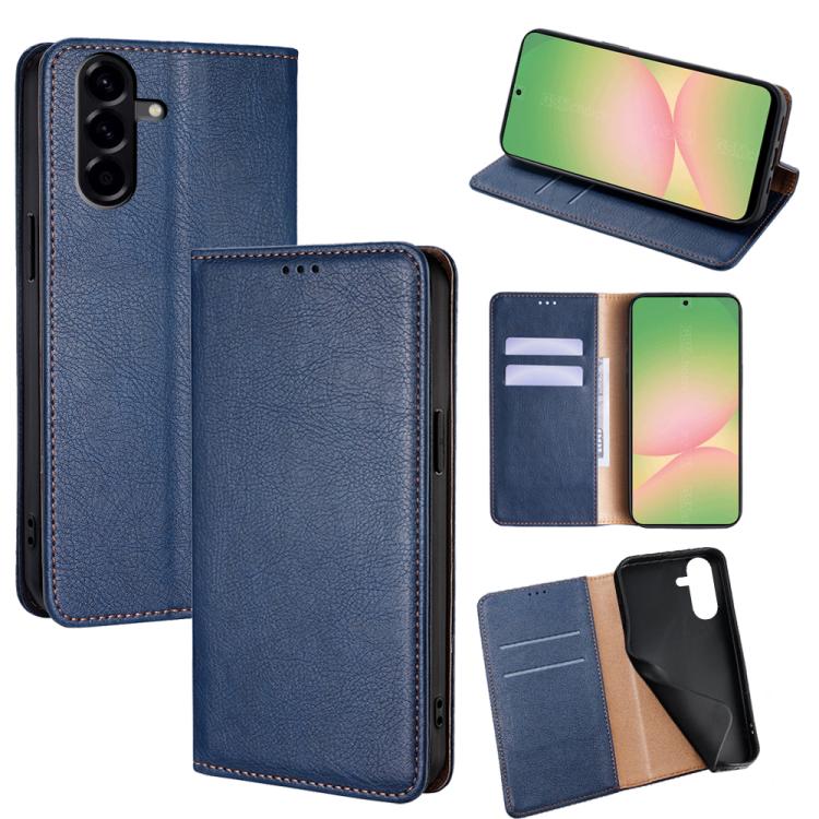 Custodia magnetica per telefono in pelle tinta unita Gloss Oil, For Galaxy A57 5G, For Galaxy A37 5G, For Samsung Galaxy A17 5G, For Samsung Galaxy A56 5G