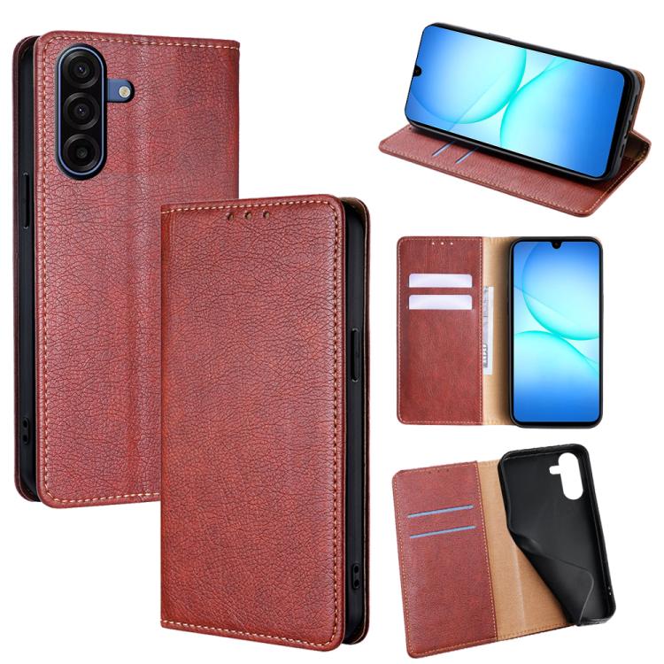 Custodia magnetica per telefono in pelle tinta unita Gloss Oil, For Galaxy A57 5G, For Galaxy A37 5G, For Samsung Galaxy A17 5G, For Samsung Galaxy A56 5G