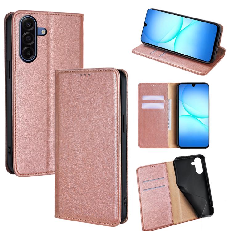 Custodia magnetica per telefono in pelle tinta unita Gloss Oil, For Galaxy A57 5G, For Galaxy A37 5G, For Samsung Galaxy A17 5G, For Samsung Galaxy A56 5G