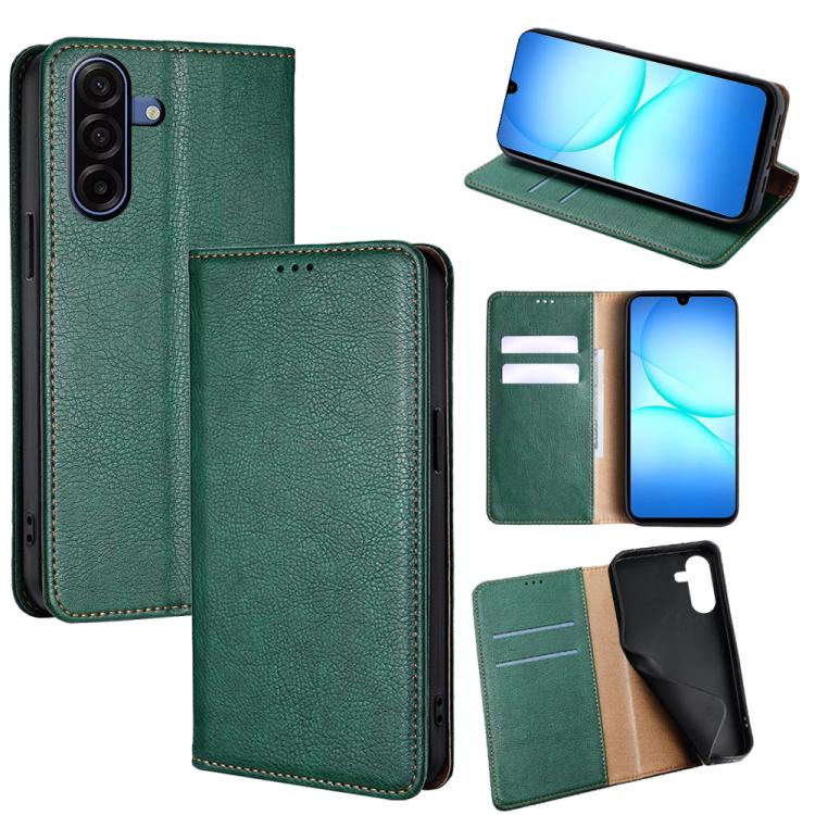 Custodia magnetica per telefono in pelle tinta unita Gloss Oil, For Galaxy A57 5G, For Galaxy A37 5G, For Samsung Galaxy A17 5G, For Samsung Galaxy A56 5G