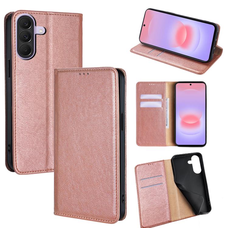 Custodia magnetica per telefono in pelle tinta unita Gloss Oil, For Galaxy A57 5G, For Galaxy A37 5G, For Samsung Galaxy A17 5G, For Samsung Galaxy A56 5G