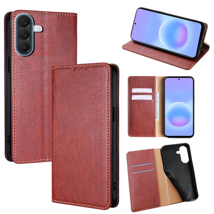 Custodia magnetica per telefono in pelle tinta unita Gloss Oil, For Galaxy A57 5G, For Galaxy A37 5G, For Samsung Galaxy A17 5G, For Samsung Galaxy A56 5G
