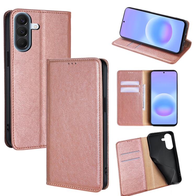 Custodia magnetica per telefono in pelle tinta unita Gloss Oil, For Galaxy A57 5G, For Galaxy A37 5G, For Samsung Galaxy A17 5G, For Samsung Galaxy A56 5G
