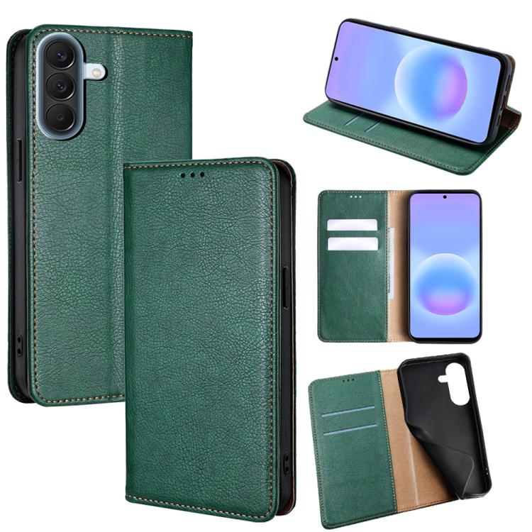 Custodia magnetica per telefono in pelle tinta unita Gloss Oil, For Galaxy A57 5G, For Galaxy A37 5G, For Samsung Galaxy A17 5G, For Samsung Galaxy A56 5G