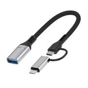 ADS-619 Adattatore 2 in 1 da tipo C e 8 pin a USB 3.0 OTG