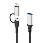ADS-619 Adattatore 2 in 1 da tipo C e 8 pin a USB 3.0 OTG