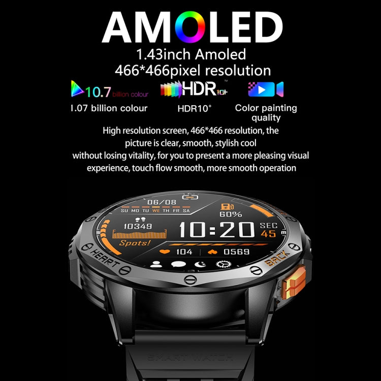 LEMFO K67 1.43 pollici AMOLED Screen GPS Sport Smart Watch, Supporto Chiamata Bluetooth / Monitoraggio Salute