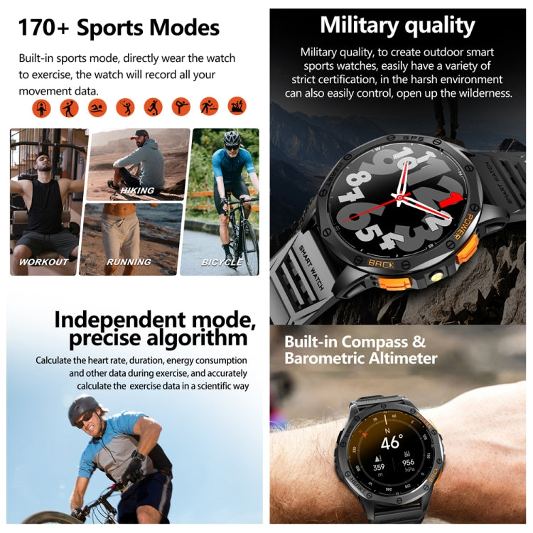 LEMFO K67 1.43 pollici AMOLED Screen GPS Sport Smart Watch, Supporto Chiamata Bluetooth / Monitoraggio Salute