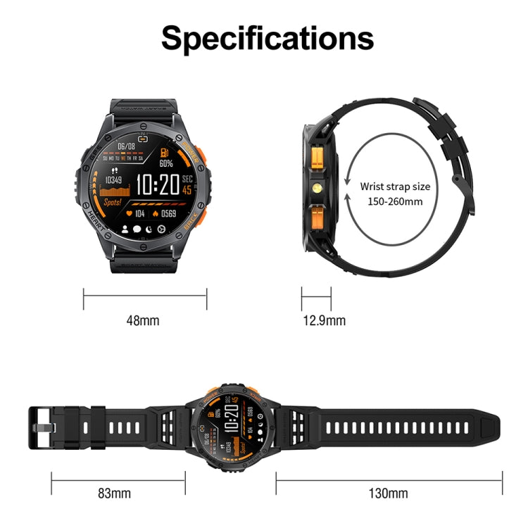 LEMFO K67 1.43 pollici AMOLED Screen GPS Sport Smart Watch, Supporto Chiamata Bluetooth / Monitoraggio Salute
