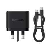 Baseus PD65W Caricabatterie rapido USB e 2 USB-C / Type-C con cavo Type-C da 1 m, UK Plug