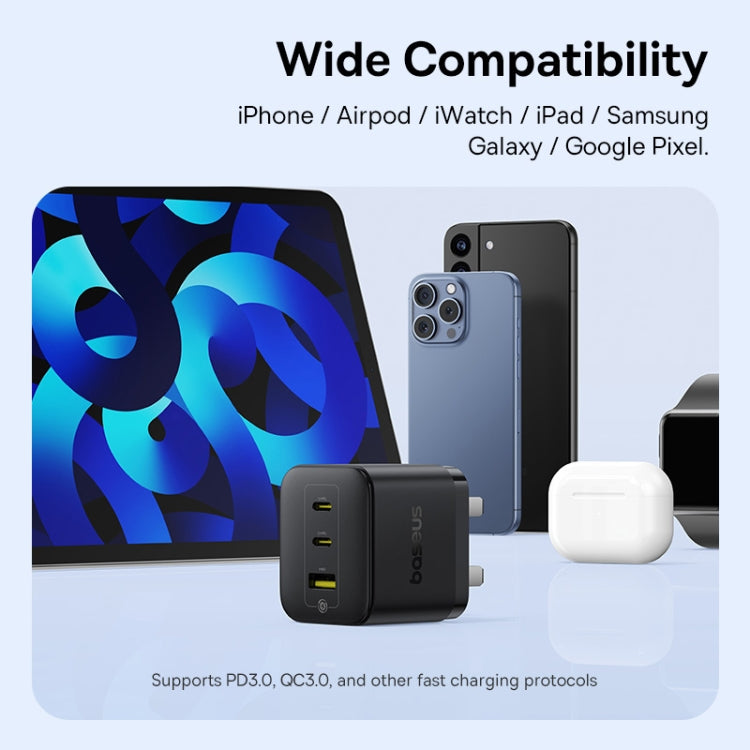 Baseus PD65W Caricabatterie rapido USB e 2 USB-C / Type-C con cavo Type-C da 1 m, UK Plug