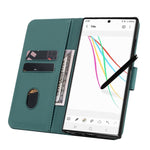 Custodia per telefono in pelle con fibbia a diamante e cordino, For Samsung Galaxy S24 Ultra 5G