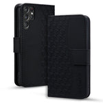Custodia per telefono in pelle con fibbia a diamante e cordino, For Samsung Galaxy S24 Ultra 5G