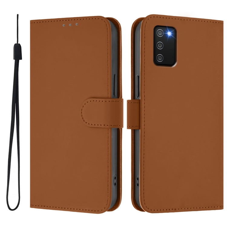 Custodia per telefono in pelle tinta unita effetto pelle con cordino, For Samsung Galaxy A02s 166mm