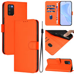 Custodia per telefono in pelle tinta unita effetto pelle con cordino, For Samsung Galaxy A02s 166mm
