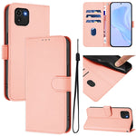Custodia per telefono in pelle tinta unita effetto pelle con cordino, For Samsung Galaxy A03 166mm
