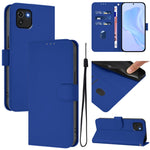 Custodia per telefono in pelle tinta unita effetto pelle con cordino, For Samsung Galaxy A03 166mm