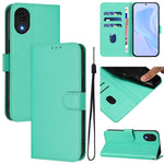 Custodia per telefono in pelle tinta unita effetto pelle con cordino, For Samsung Galaxy A04 Core / A03 Core
