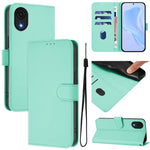 Custodia per telefono in pelle tinta unita effetto pelle con cordino, For Samsung Galaxy A04 Core / A03 Core