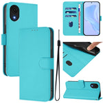 Custodia per telefono in pelle tinta unita effetto pelle con cordino, For Samsung Galaxy A04 Core / A03 Core