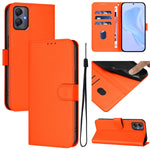 Custodia per telefono in pelle tinta unita effetto pelle con cordino, For Samsung Galaxy A05 4G Global