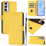 Custodia per telefono in pelle tinta unita effetto pelle con cordino, For Samsung Galaxy A05s 4G Global