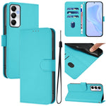 Custodia per telefono in pelle tinta unita effetto pelle con cordino, For Samsung Galaxy A05s 4G Global