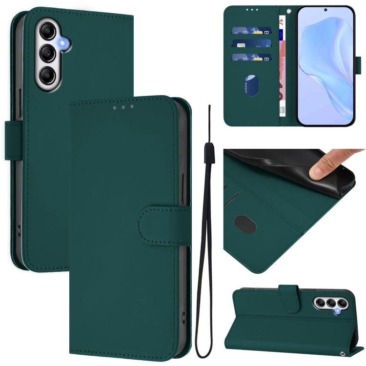 Custodia per telefono in pelle tinta unita effetto pelle con cordino, For Samsung Galaxy A14 5G / 4G