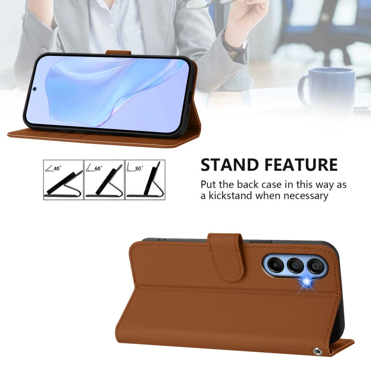Custodia per telefono in pelle tinta unita effetto pelle con cordino, For Samsung Galaxy A15 5G / 4G