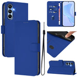 Custodia per telefono in pelle tinta unita effetto pelle con cordino, For Samsung Galaxy A15 5G / 4G