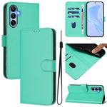 Custodia per telefono in pelle tinta unita effetto pelle con cordino, For Samsung Galaxy A15 5G / 4G