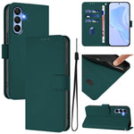 Custodia per telefono in pelle tinta unita effetto pelle con cordino, For Samsung Galaxy A15 5G / 4G