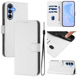 Custodia per telefono in pelle tinta unita effetto pelle con cordino, For Samsung Galaxy A15 5G / 4G