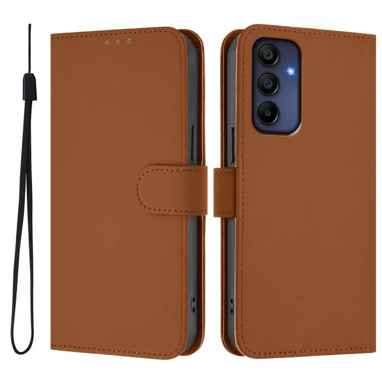 Custodia per telefono in pelle tinta unita effetto pelle con cordino, For Samsung Galaxy A16 5G / 4G