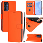 Custodia per telefono in pelle tinta unita effetto pelle con cordino, For Samsung Galaxy A16 5G / 4G
