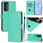 Custodia per telefono in pelle tinta unita effetto pelle con cordino, For Samsung Galaxy A16 5G / 4G