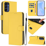 Custodia per telefono in pelle tinta unita effetto pelle con cordino, For Samsung Galaxy A16 5G / 4G