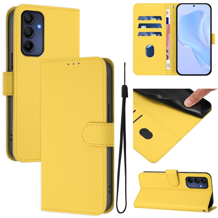 Custodia per telefono in pelle tinta unita effetto pelle con cordino, For Samsung Galaxy A16 5G / 4G