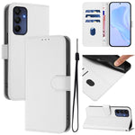 Custodia per telefono in pelle tinta unita effetto pelle con cordino, For Samsung Galaxy A16 5G / 4G