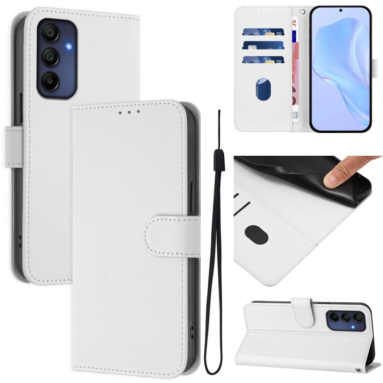 Custodia per telefono in pelle tinta unita effetto pelle con cordino, For Samsung Galaxy A16 5G / 4G